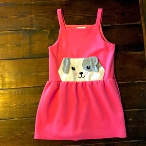 Girls sleeveless puppy dress. Size 6